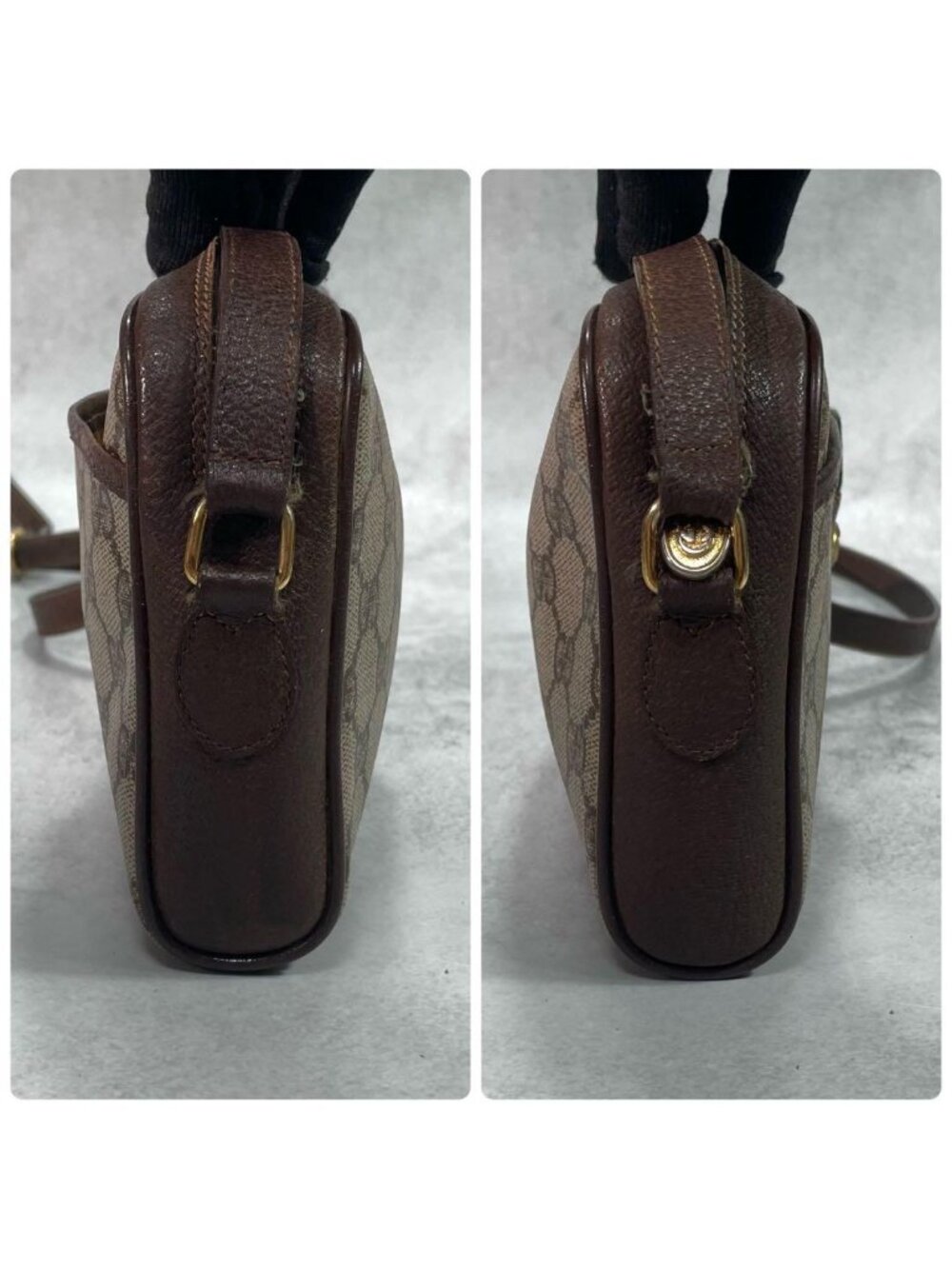 Gucci GG Sherry Line Shoulder Bag Brown Leather - Picture 7 of 10